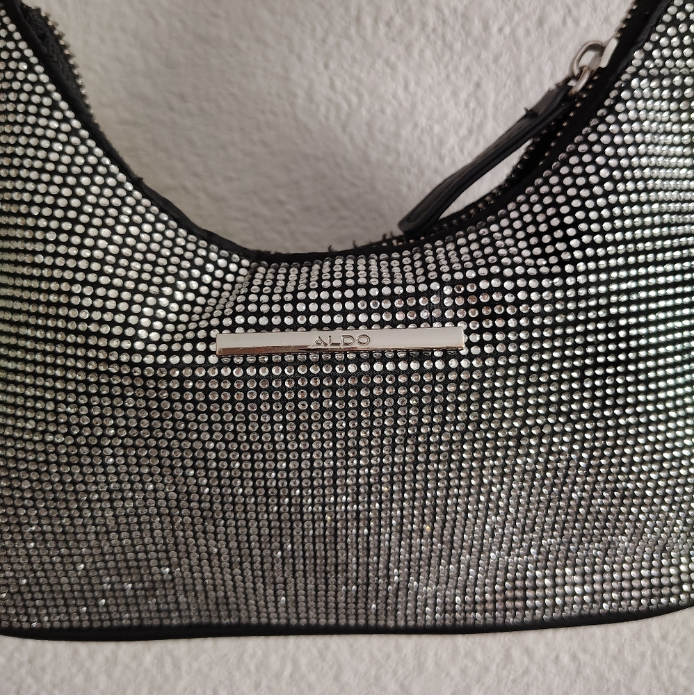 Aldo Black and Silver Crossbody Bag - Picture 5 of 11